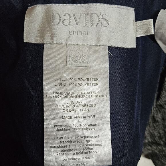 Navy Blue Lace Strapless Cocktail Dress Size 8 - Picture 3 of 4